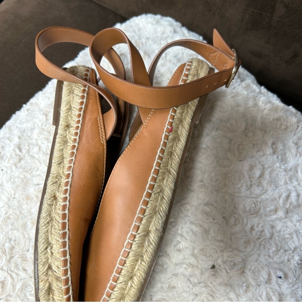 Stuart Weitzman camel round toe around the ankle espadrilles size 7.5 M - Picture 5 of 11